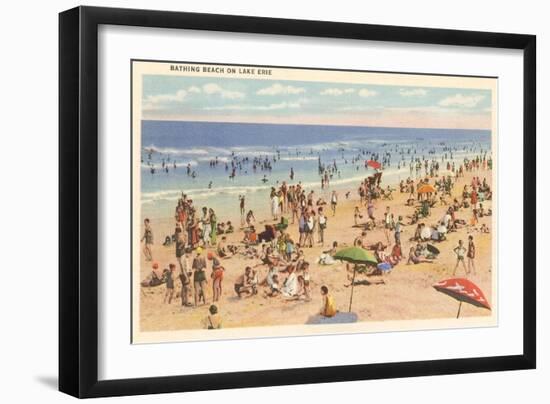 Beach Scene, Lake Erie, Ohio-null-Framed Art Print