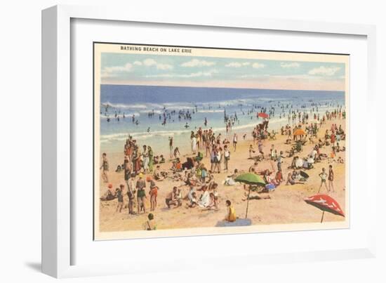 Beach Scene, Lake Erie, Ohio-null-Framed Art Print