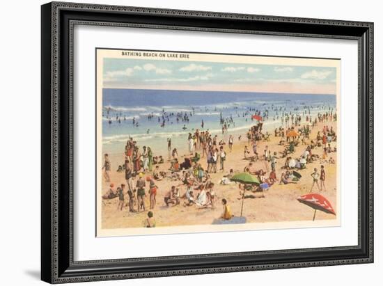 Beach Scene, Lake Erie, Ohio--Framed Art Print