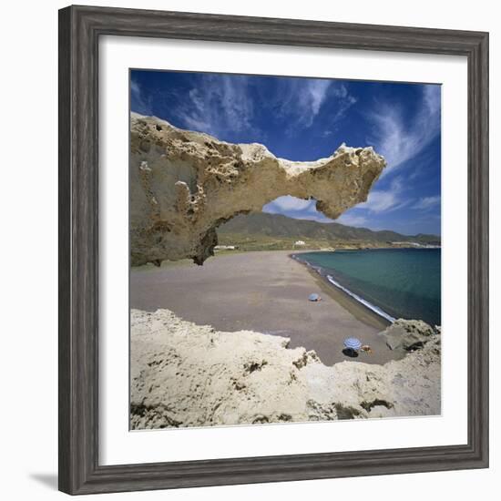 Beach Scene, Near San Jose, Cabo de Gata, Costa de Almeria, Andalucia, Spain, Europe-Stuart Black-Framed Photographic Print