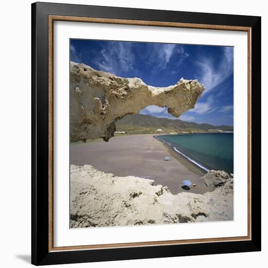 Beach Scene, Near San Jose, Cabo de Gata, Costa de Almeria, Andalucia, Spain, Europe-Stuart Black-Framed Photographic Print