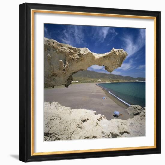 Beach Scene, Near San Jose, Cabo de Gata, Costa de Almeria, Andalucia, Spain, Europe-Stuart Black-Framed Photographic Print