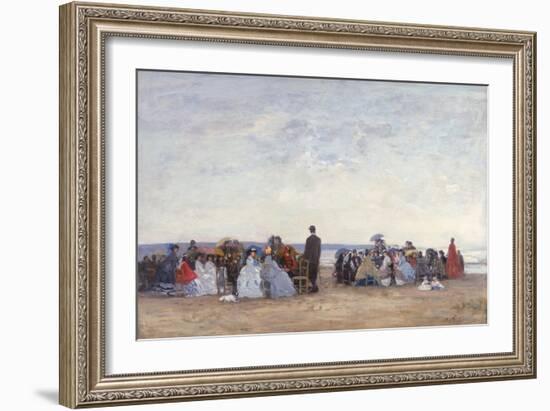 Beach Scene Near Trouville, C.1863-66-Eugène Boudin-Framed Giclee Print