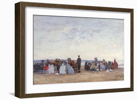 Beach Scene Near Trouville, C.1863-66-Eugène Boudin-Framed Giclee Print