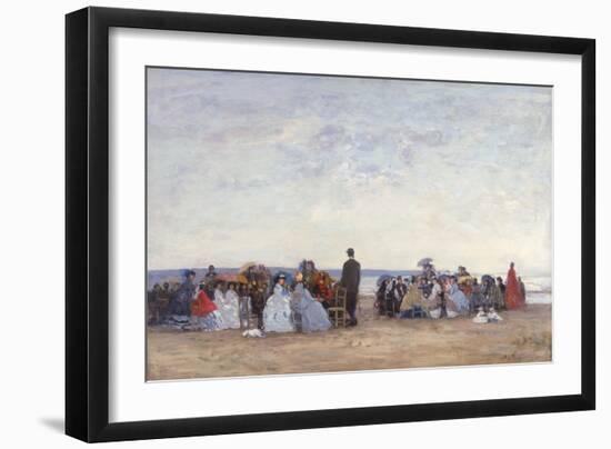 Beach Scene Near Trouville, C.1863-66-Eugène Boudin-Framed Giclee Print