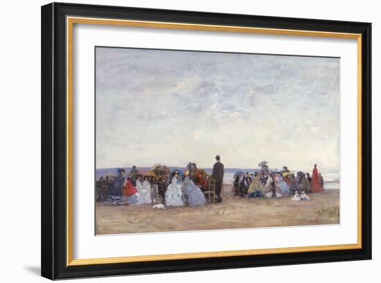 Beach Scene Near Trouville, C.1863-66-Eugène Boudin-Framed Giclee Print