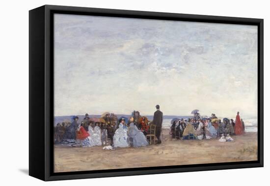 Beach Scene Near Trouville, C.1863-66-Eugène Boudin-Framed Premier Image Canvas