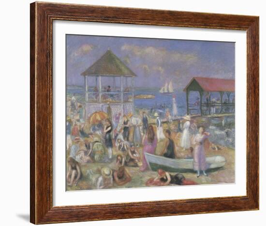 Beach Scene, New London, 1918-William James Glackens-Framed Giclee Print