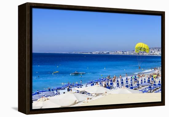 Beach Scene, Nice, Alpes Maritimes-Amanda Hall-Framed Premier Image Canvas