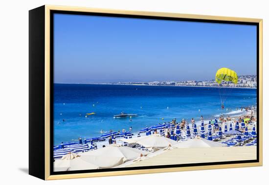 Beach Scene, Nice, Alpes Maritimes-Amanda Hall-Framed Premier Image Canvas