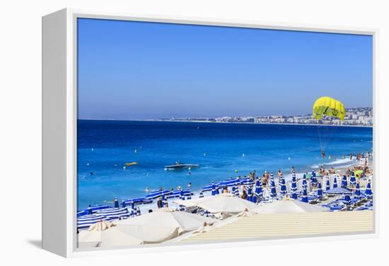 Beach Scene, Nice, Alpes Maritimes-Amanda Hall-Framed Premier Image Canvas