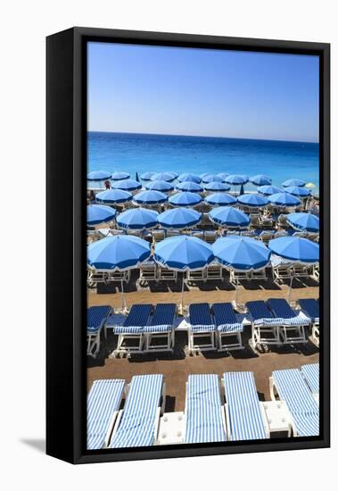 Beach Scene, Nice, Cote D'azur, France-Fraser Hall-Framed Premier Image Canvas