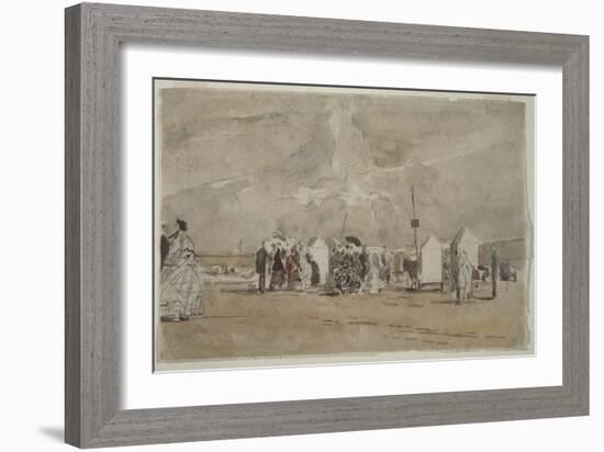 Beach Scene No.1, C.1880 (W/C & Graphite on Paper)-Eugene Louis Boudin-Framed Giclee Print