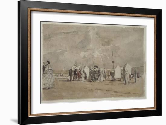 Beach Scene No.1, C.1880 (W/C & Graphite on Paper)-Eugene Louis Boudin-Framed Giclee Print