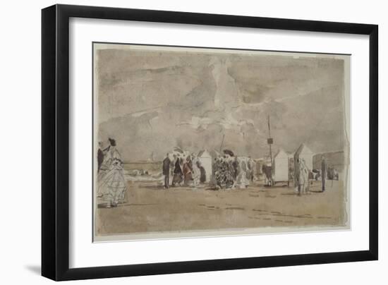 Beach Scene No.1, C.1880 (W/C & Graphite on Paper)-Eugene Louis Boudin-Framed Giclee Print
