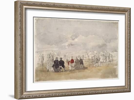 Beach Scene No.2, C.1890 (W/C on Paper)-Eugene Louis Boudin-Framed Giclee Print