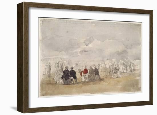 Beach Scene No.2, C.1890 (W/C on Paper)-Eugene Louis Boudin-Framed Giclee Print