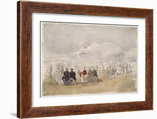 Beach Scene No.2, C.1890 (W/C on Paper)-Eugene Louis Boudin-Framed Giclee Print