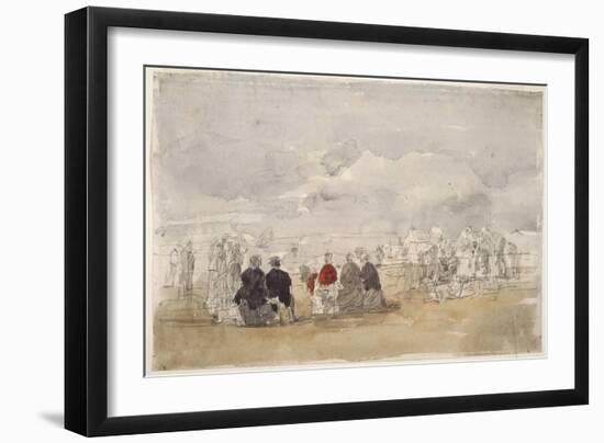 Beach Scene No.2, C.1890 (W/C on Paper)-Eugene Louis Boudin-Framed Giclee Print