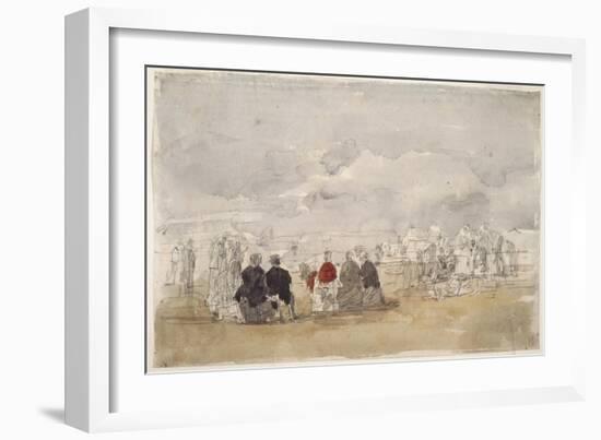 Beach Scene No.2, C.1890 (W/C on Paper)-Eugene Louis Boudin-Framed Giclee Print