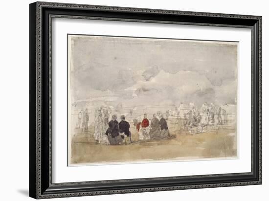 Beach Scene No.2, C.1890 (W/C on Paper)-Eugene Louis Boudin-Framed Giclee Print