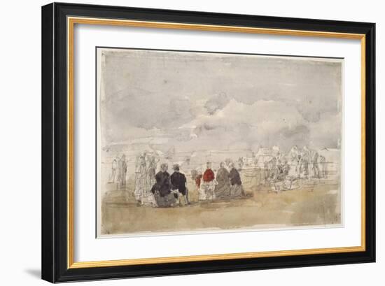 Beach Scene No.2, C.1890 (W/C on Paper)-Eugene Louis Boudin-Framed Giclee Print