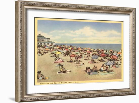 Beach Scene, Ocean Grove, New Jersey-null-Framed Art Print