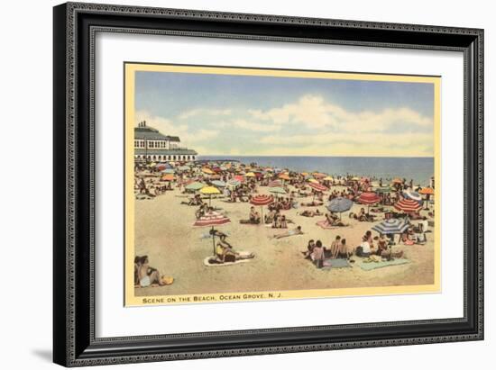 Beach Scene, Ocean Grove, New Jersey-null-Framed Art Print