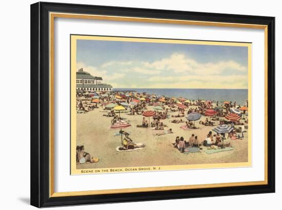 Beach Scene, Ocean Grove, New Jersey-null-Framed Art Print