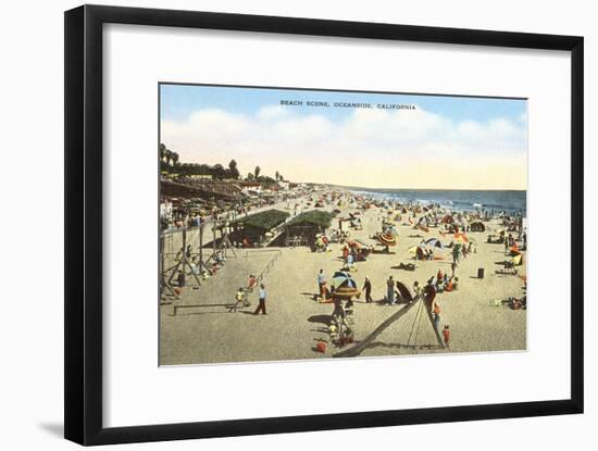 Beach Scene, Oceanside, California-null-Framed Art Print