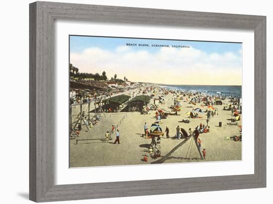 Beach Scene, Oceanside, California-null-Framed Art Print