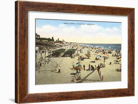 Beach Scene, Oceanside, California-null-Framed Art Print