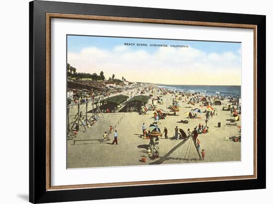 Beach Scene, Oceanside, California-null-Framed Art Print