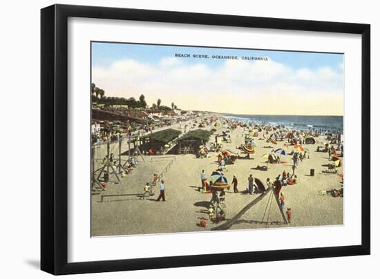 Beach Scene, Oceanside, California-null-Framed Art Print