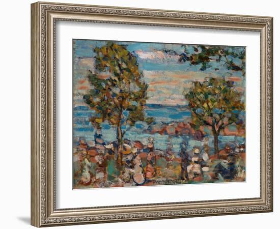 Beach Scene (Oil on Canvas)-Maurice Brazil Prendergast-Framed Giclee Print