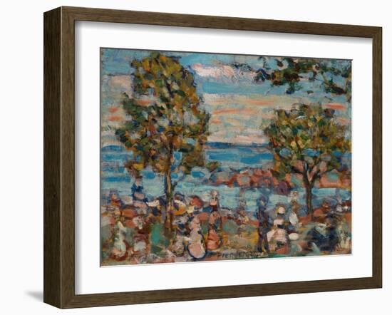 Beach Scene (Oil on Canvas)-Maurice Brazil Prendergast-Framed Giclee Print