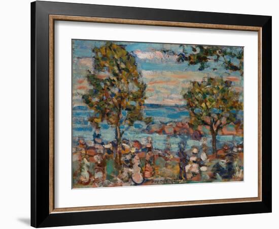 Beach Scene (Oil on Canvas)-Maurice Brazil Prendergast-Framed Giclee Print