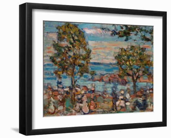 Beach Scene (Oil on Canvas)-Maurice Brazil Prendergast-Framed Giclee Print