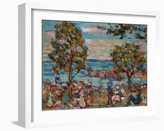 Beach Scene (Oil on Canvas)-Maurice Brazil Prendergast-Framed Giclee Print