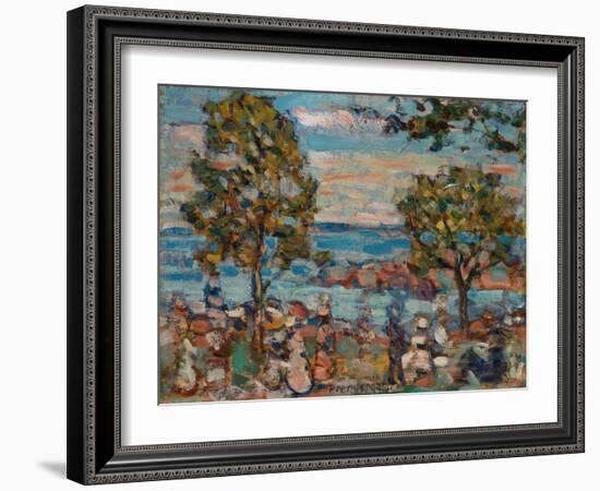 Beach Scene (Oil on Canvas)-Maurice Brazil Prendergast-Framed Giclee Print