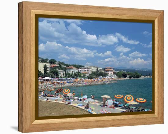 Beach Scene, Opatija, Croatia-Peter Thompson-Framed Premier Image Canvas