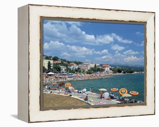 Beach Scene, Opatija, Croatia-Peter Thompson-Framed Premier Image Canvas