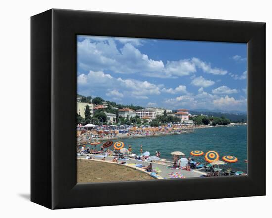 Beach Scene, Opatija, Croatia-Peter Thompson-Framed Premier Image Canvas