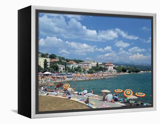 Beach Scene, Opatija, Croatia-Peter Thompson-Framed Premier Image Canvas