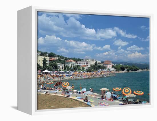 Beach Scene, Opatija, Croatia-Peter Thompson-Framed Premier Image Canvas