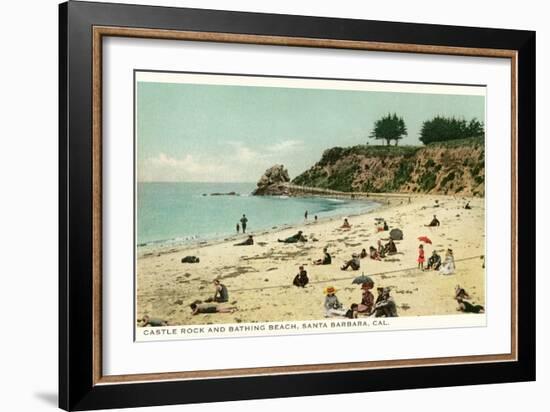 Beach Scene, Santa Barbara, California-null-Framed Art Print