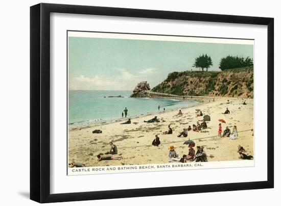 Beach Scene, Santa Barbara, California-null-Framed Art Print