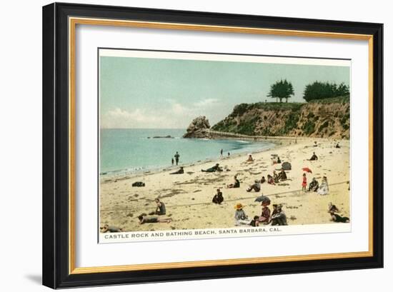 Beach Scene, Santa Barbara, California-null-Framed Art Print