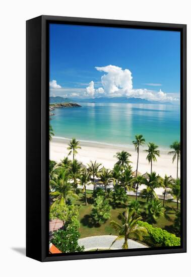 Beach Scene, Tropics, Pacific Ocean-haveseen-Framed Premier Image Canvas