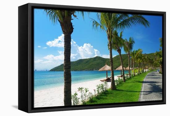 Beach Scene, Tropics, Pacific Ocean-haveseen-Framed Premier Image Canvas